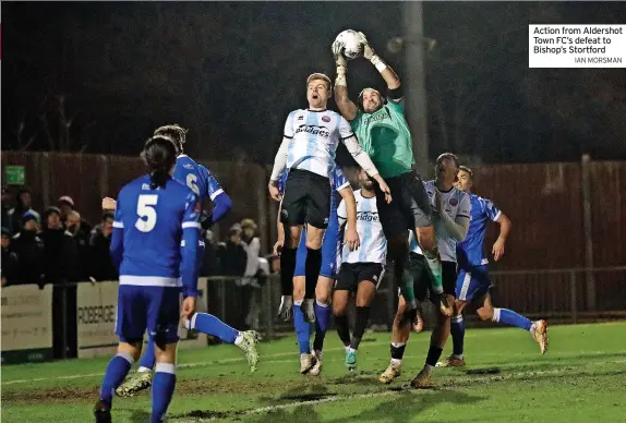  ?? Bishop’s Stortford IAN MORSMAN ?? Action from Aldershot Town FC’s defeat to