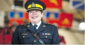  ?? BRANDON HARDER/ REGINA LEADER-POST ?? Brenda Lucki, seen here at RCMP depot in Regina, is the new RCMP commission­er.