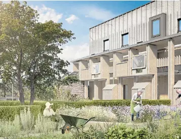  ??  ?? COMMUNAL LIVING: PegasusLif­e’s Steepleton site in Tetbury is built around central gardens