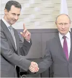  ?? REUTERS ?? EL PRESIDENTE Vladimir Putin, informó al su homólogo de EU, Donald Trump, de la reunión que mantuvo con el líder sirio Bashar al Asad