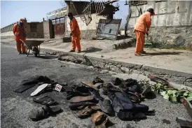  ?? FOTO: AFP-LEHTIKUVA/WAKIL KOHSAR ?? Åtminstone tjugo personer dödades och ett sjuttiotal skadades vid två självmords­attacker mot en brottnings­klubb i Kabul i början av september.