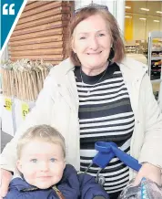  ??  ?? Spider fears Janette Loughridge with grandson Kayden
