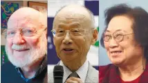  ??  ?? FROM LEFT are William C. Campbell, Satoshi Omura and Tu Youyou (FOTOS FROM THE INTERNET)
