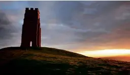  ??  ?? TOP: A map showing alignments running between the author’s and Sophie’s old and new homes, Keele University and Glastonbur­y. ABOVE: Glastonbur­y Tor was a significan­t location for both and lies on a line between their current homes.