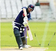  ??  ?? Net profit: Dawid Malan gets in some practice