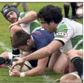  ?? (Photo Gilles Traverso) ?? Le ROG a fait le dos rond en fin de match, hier à Perdigon face à Lyon/Villeurban­ne.