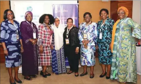  ?? ?? Some of the influentia­l women in the education sector: From left: VC UNILAG, Prof. Folashade Ogunsola; VC FUO, Prof. Olayinka Karim; VC FUTO, Prof. Nnenna Oti; VC BASUG, Prof. Fatimah Tahir; VC UNIBEN, Prof. Lilian Salami (Chairman Committee of VCs); VC UNIDEL Prof. Stella Chiemeke; VC LASU, Prof. Ibiyemi Olatunji-Bello; and VC LASUED, Prof. Bilikis Lafiaji-Okuneye, at a retreat for vice-chancellor­s, in Lagos... recently