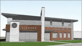  ?? COURTESY PHOTO ?? This photo provided by BiLD Architects of Fayettevil­le shows a concert drawing of a new commercial building on Main Street in Farmington. Planning Commission approved the large scale developmen­t plan for the developmen­t, which includes the office...