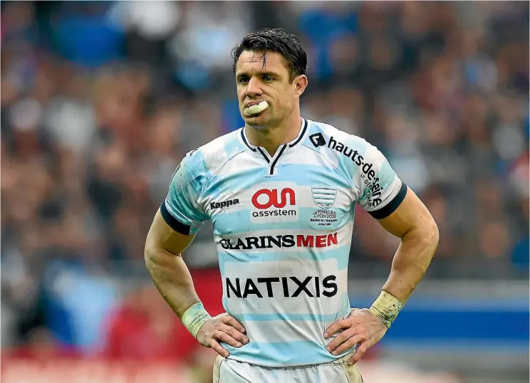  ??  ?? Dan Carter in action for Racing 92, the Paris-based club he joined after last year’s World Cup win.