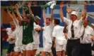  ??  ?? Jack Charlton and his Republic of Ireland players celebrate after beating Italy 1-0 at the 1994 World Cup in the US – one of the greatest days in Irish sport. Photograph: Andy Hooper/Daily Mail/Shuttersto­ck