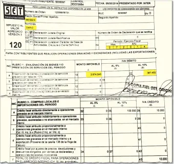  ??  ?? Entre 2013 y 2015, Darío Messer declaró ante la SET ingresos mensuales promedios de G.4.500.000, mientras tanto realizaba millonaria­s inyeccione­s de capital en su firmas.