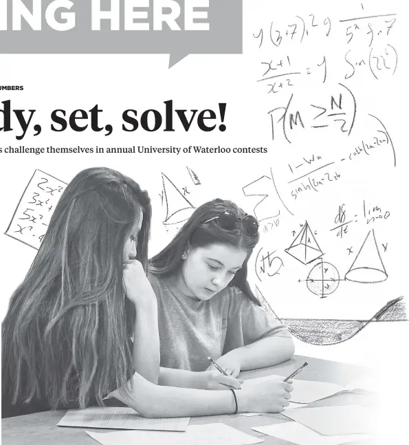  ?? [FAISAL ALI / THE OBSERVER] ?? Students attempted the Canadian Team Mathematic­s Contest last week at EDSS in an exercise designed to introduce them to contest writing.