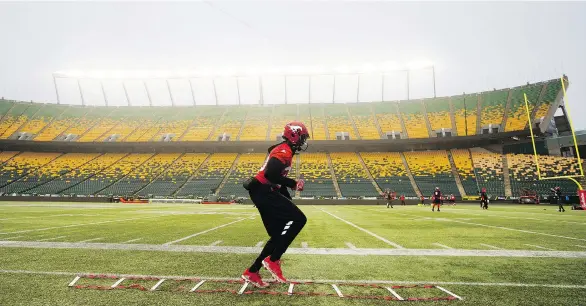 ?? DAVID BLOOM ?? After receiver Bakari Grant and his Calgary Stampeders face the Ottawa Redblacks in Sunday’s Grey Cup in Edmonton, the CFL’s collective bargaining agreement will expire.