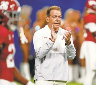  ?? JOHN DAVID MERCER/USA TODAY SPORTS ?? Alabama coach Nick Saban has led the Crimson Tide into the College Football Playoff.