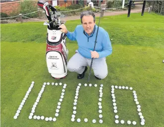  ??  ?? Grand effort Duncan will hit 1000 balls in search of a hole in one