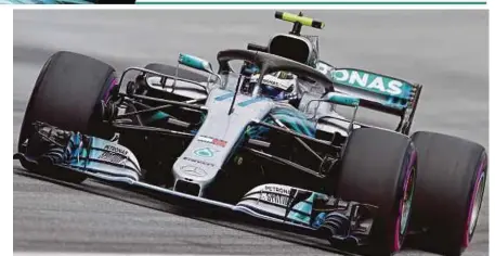  ??  ?? Mercedes AMG Petronas' Valtteri Bottas steers his car during qualifying for the Austrian Grand Prix in Spielberg, Austria, yesterday. AFP PIC