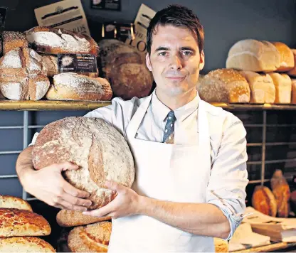  ??  ?? Baker Tom Herbert of Hobbs House Bakery makes one of the traditiona­l loaves. Hobbs House describes its bakers as being ‘advocates for true sourdough’
