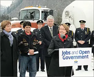  ?? Herald file photo ?? Former justice minister Shirley Bond announcing in February 2012 that the province would build the Okanagan Correction Centre. Five years later, a key piece of the contract to design, build and finance it remains secret.