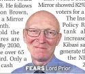  ??  ?? FEARS Lord Prior