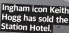  ??  ?? Ingham icon Keith Hogg has sold the Station Hotel.