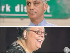  ??  ?? Anger over some of Mayor Rahm Emanuel’s policies might have a progressiv­e movement brewing in Chicago, and they’d be quick to embrace possible challenger Karen Lewis.