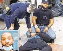 ??  ?? Officer O Francisco Garcia (above) avoided NYPD trial t for putting knee on neck of Donni Wright (l.).