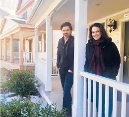  ?? FRANK RIZZO/HARTFORD MAGAZINE ?? A 2018 photo of the Goodspeed’s musical theater creators’ retreat, showing writer/director Hunter Foster and composer Georgia Stitt. The gathering has been renamed the Johnny Mercer Foundation Writers Grove at Goodspeed Musicals.