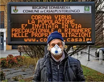  ?? –EPA ?? Casalpuste­rlengo, village voisin de Codogno, est l’une des dix communes lombardes en quarantain­e.