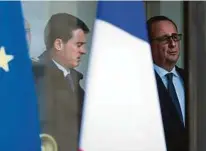  ??  ?? Frankreich­s Präsident Hollande mit Premier Manuel Valls