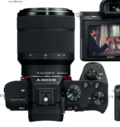  ??  ?? Allrounder Die handliche Sony A7II bietet viel Leistung zu einem guten Preis – 1300 Euro. Zusammen mit der A7 ermögliche­n die beiden Sonys einen günstigen Einstieg ins Vollformat.