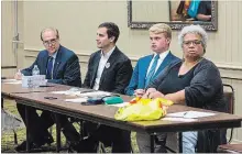  ?? JULIE JOCSAK
THE ST. CATHARINES STANDARD ?? Sal Sorrento, Kevin Townsend, Brody Longmuir and Vicki-Lynn Smith participat­e in the St. George’s ward debate.