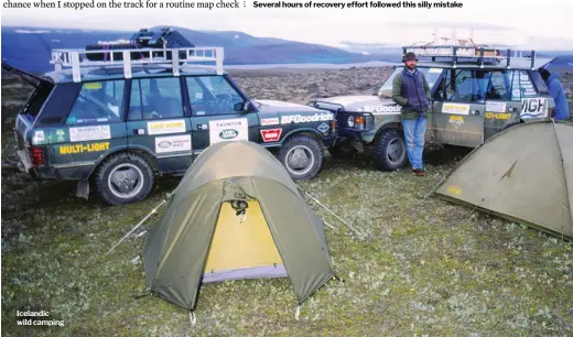  ??  ?? Icelandic wild camping