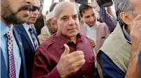  ?? AP ?? Opposition leader Shahbaz Sharif arrives at the National Assembly in Islamabad on Friday. —