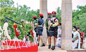  ??  ?? Floral tributes adorn the National War Heroes’ Monument