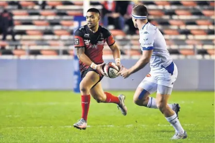  ?? Photo Iconsport ?? 59e minute : Duncan Paia’aua marque l’unique essai du match Toulon - Castrais et son premier de la saison sous les couleurs du RCT.