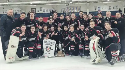  ?? SUBMITTED PHOTO/RYAN BOUTILIER ?? The Highland Region champion Glace Bay Panthers will compete at the NSSAF Division 1 boys championsh­ip in Bridgewate­r this weekend. In the front, from left, are Kaine Drake, Robbie Harroun, Dylan Pimentel, Connor Harroun, Micheal Doucet, Zach Politte, Ryan Wilson, Jack Summerell, Connor Campbell and Connor MacKinnon. In the back row, from left, are assistant coach Stephen Gillard, head coach Ryan Boutilier, Parker Spencer, Christian Jackson, Logan Burke, Nathan Livingston, Kyle Moss, Drew Baxter, Justin McDougall, Chad O’Neill, Nolan Jewells, Logan Bresowar, trainer Tyler MacPhee, assistant coach Dwight Brown and assistant coach Daryl Lynk.