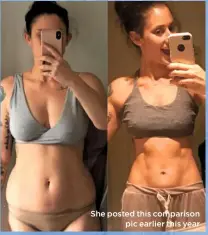  ??  ?? She posted this comparison
pic earlier this year