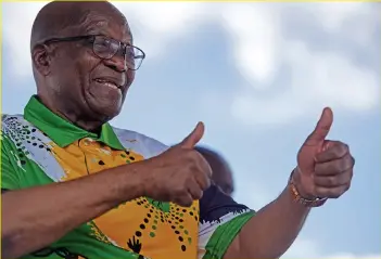  ?? ?? FREE TO CONTEST: Jacob Zuma is the leading figure at the MK party