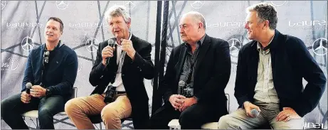  ?? Picture: PHANDO JIKELO/ANA ?? LEGENDS: Morné du Plessis, former Springbok captain and Laureus SA chairperso­n, talking about the importance of sport in our communitie­s and his thoughts about the upcoming Springbok game against New Zealand at Newlands tomorrow. On his right is Jean...
