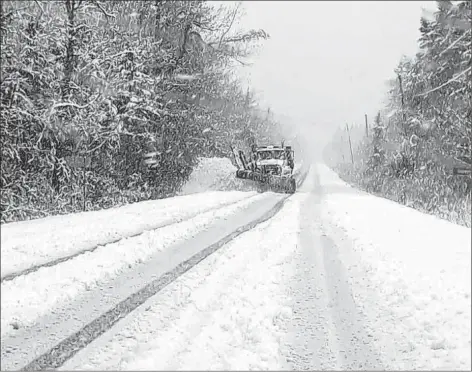  ?? SUBMITTED PHOTO ?? Davis Gallant shared this photo on Facebook of the snowfall Thursday in Glenwood, P.E.I.