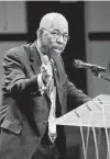  ?? Curt Habraken / AP file photo ?? Ernest “Rip” Patton speaks at the Martin Luther King Jr. Celebratio­n in Seviervill­e, Tenn., in 2012.