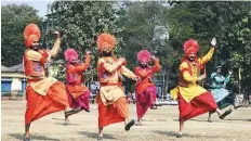  ?? ANI ?? ■ Artists perform a traditiona­l dance during the 74th Republic Day celebratio­n at Nehru Maidan, in Tezpur, Assam, yesterday.