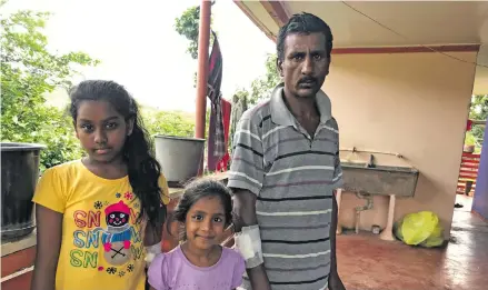  ?? Photo: Yogesh Chandra ?? From left, Kristy Chand, Ritasha Chand and Amitabh Chand at their home in Bulileka, Labasa, after they were discharged from Labasa Hospital on October 22, 2018.