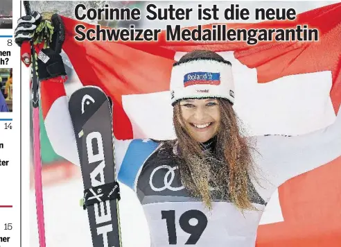  ?? AP ?? Corinne Suter hat gestern an der WM im schwedisch­en Are ihre zweite Medaille, Silber in der Abfahrt, gewonnen.