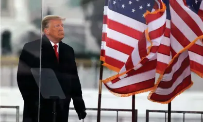  ?? ?? Trump during his rally to supporters before the attack on the US Capitol on 6 January. Photograph: Jim Bourg/Reuters