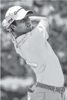  ?? THE ASSOCIATED PRESS ?? Xander Schauffele watches his tee shot on the third hole during the final round of the Greenbrier Classic PGA Tour golf tournament Sunday in White Sulphur Springs, W.Va.