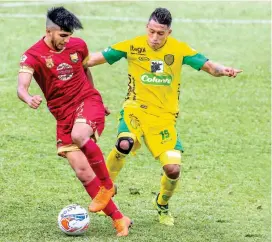  ?? FOTO ?? Sebastián Gómez (der.) ha marcado tres de los nueve goles que Leones suma en la Liga Águila-1.