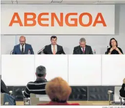  ?? JUAN CARLOS MUÑOZ ?? Junta de accionista­s de Abengoa del pasado 16 de noviembre.