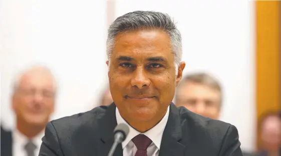  ?? Picture: KYM SMITH ?? Australia Post CEO Ahmed Fahour appearing at a senate estimates hearing at Parliament House in Canberra.