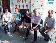  ??  ?? La visita Il 27 giugno scorso con Magi, Fratoianni, Delrio e Orfini